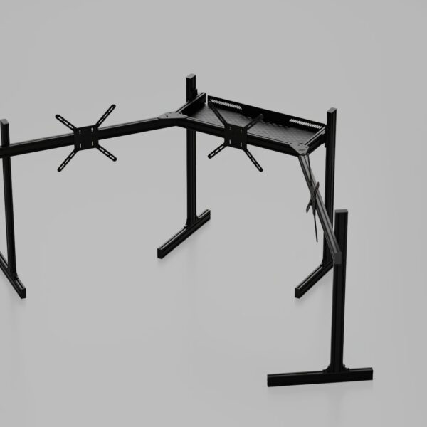 Sim Racing Corner Wraparound Triple Monitor Stand